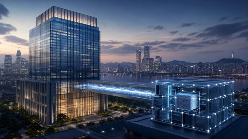 Mirae Korbit Übernahme als Verbindung zwischen Finanzhochhaus und digitaler Börseninfrastruktur in Seoul