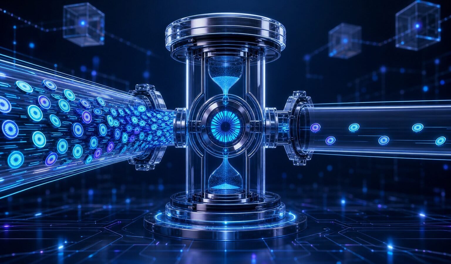 WLD Unlock als digitaler Tokenstrom, der durch eine Zeitschleuse deutlich reduziert wird
